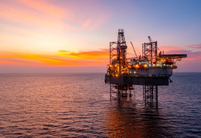 Aerial,View,Of,Silhouette,Offshore,Jack,Up,Drilling,Rig,During Aerial,View,Of,Silhouette,Offshore,Jack,Up,Drilling,Rig,During